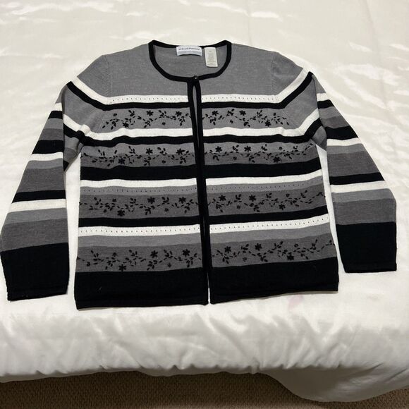 Alfred Dunner Woman Mock Twinset Cardigan Built in Tank Wool Blend sz PXL Petite - Picture 7 of 13